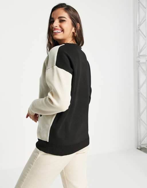 Daisy Street relaxed knitted yin and yang sweater, 2 of 4