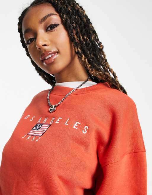 Daisy street relaxed sweatshirt with vintage los 2024 angeles embroidery