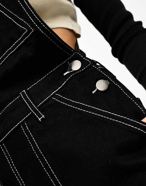 Daisy Street relaxed retro dungarees with star bum patches, 4 of 4