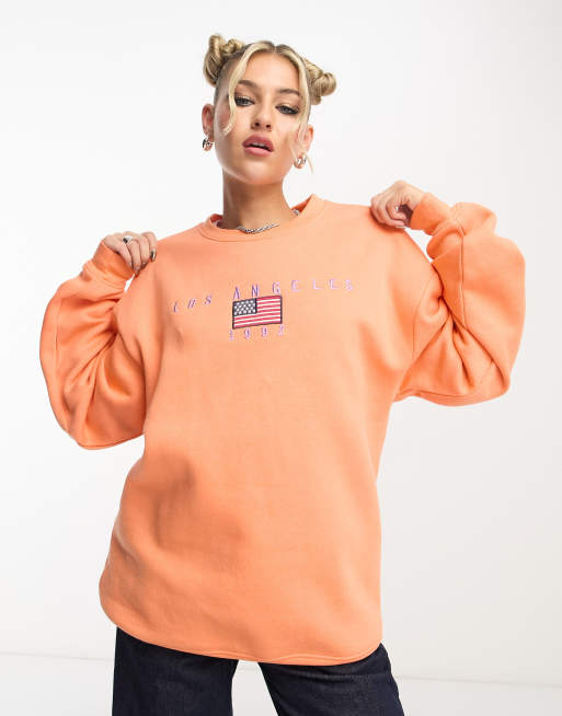 Daisy street relaxed sweatshirt shop with vintage los angeles embroidery