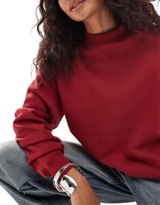 Daisy Street relaxed sweatshirt in cherry red