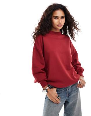 Daisy Street relaxed sweatshirt in cherry red
