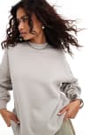 [Daisy Street] Daisy Street relaxed sweatshirt in grey marl 10 GREY