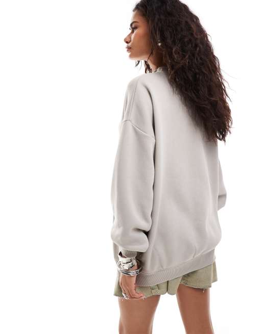 Daisy Street relaxed sweatshirt in grey marl, 4 of 4
