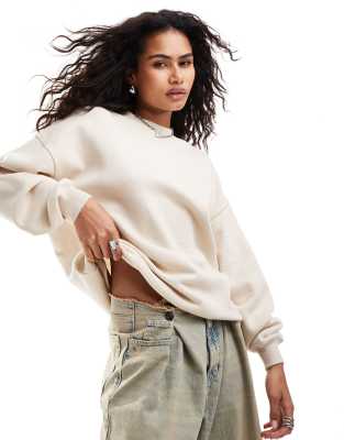 Daisy Street Relaxed Sweatshirt In Stone-neutral