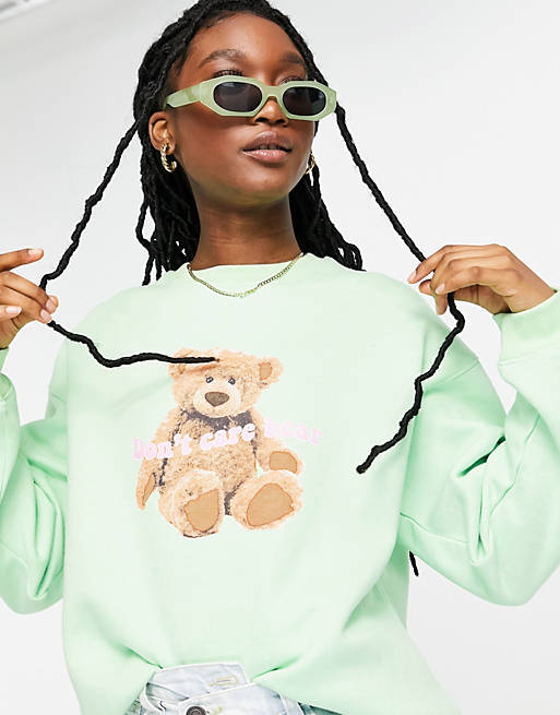 Daisy Street relaxed sweatshirt with bear print