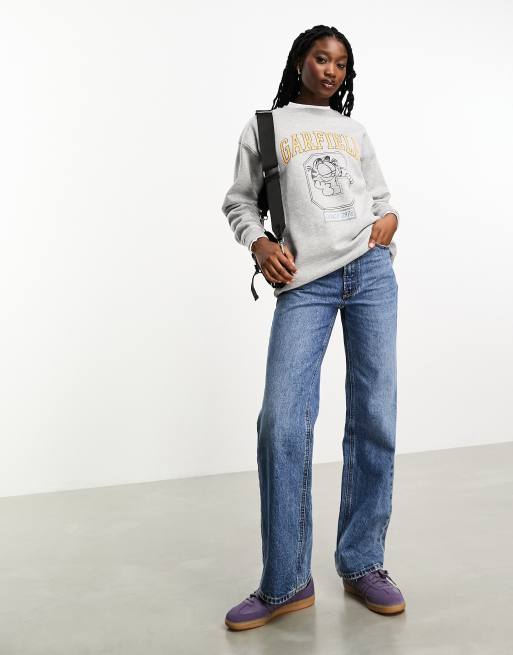 Daisy Street relaxed sweatshirt with garfield graphic