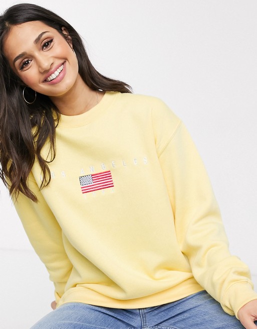 Daisy Street relaxed sweatshirt with los angeles embroidery