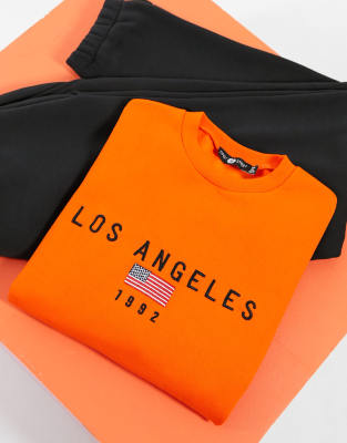 daisy street relaxed sweatshirt with vintage los angeles embroidery