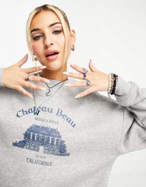 Daisy Street relaxed sweatshirt with vintage print