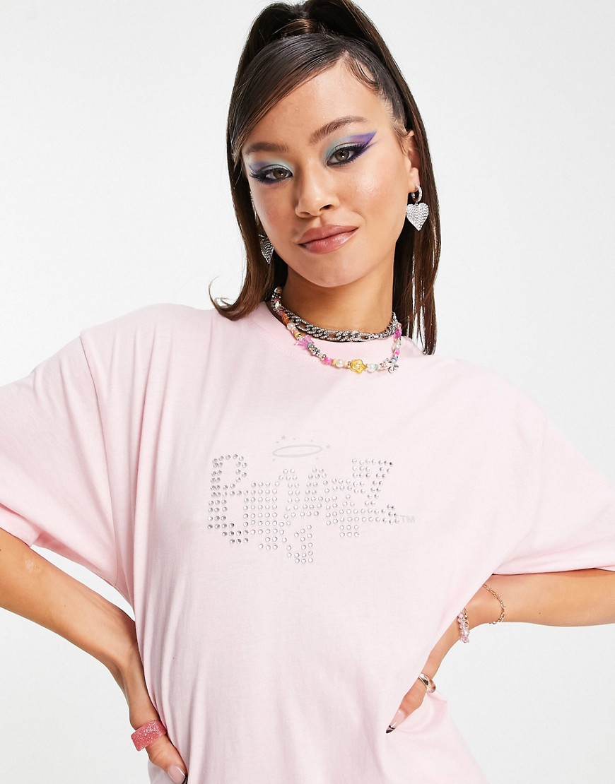 Daisy Street relaxed t-shirt with bratz logo-Pink