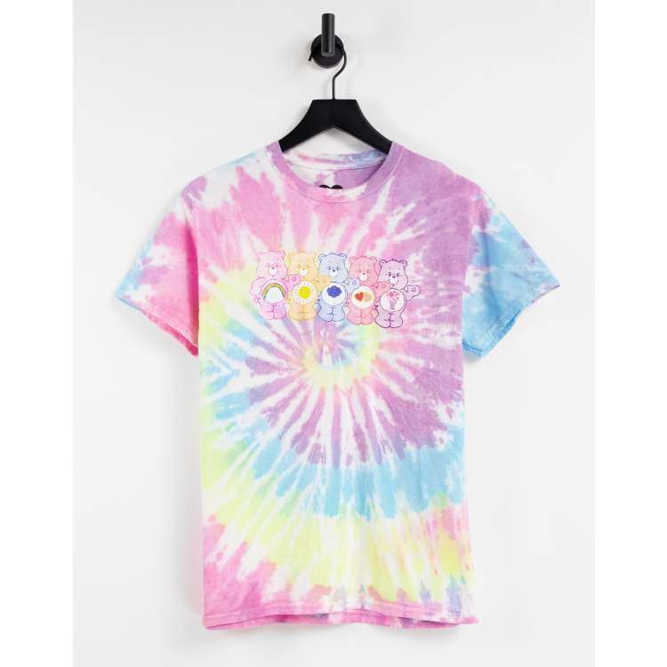 Daisy Street relaxed t-shirt with care bears print in tie dye | ASOS