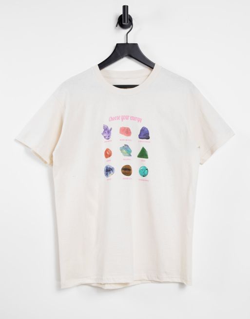 Daisy Street relaxed t-shirt with crystals print