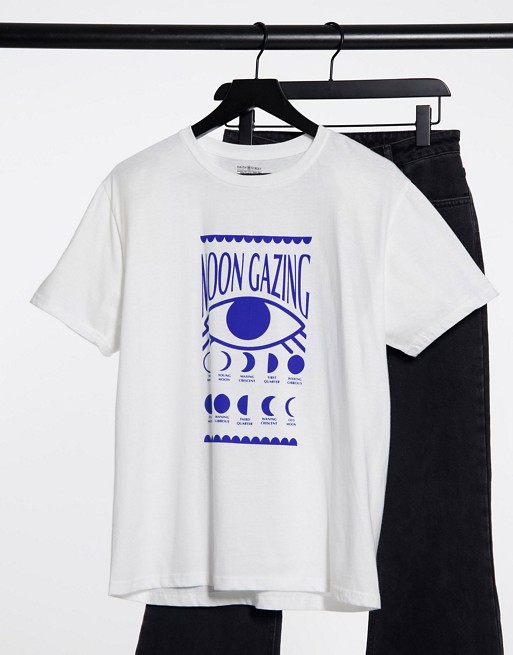 Daisy Street relaxed t-shirt with moon gazing print