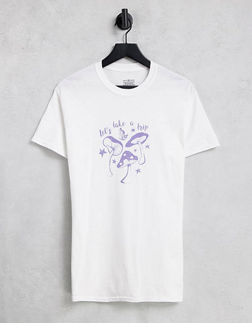 Daisy Street relaxed t-shirt with mushroom print