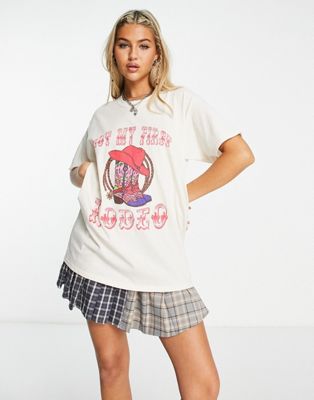 Daisy Street relaxed t-shirt with rodeo graphic