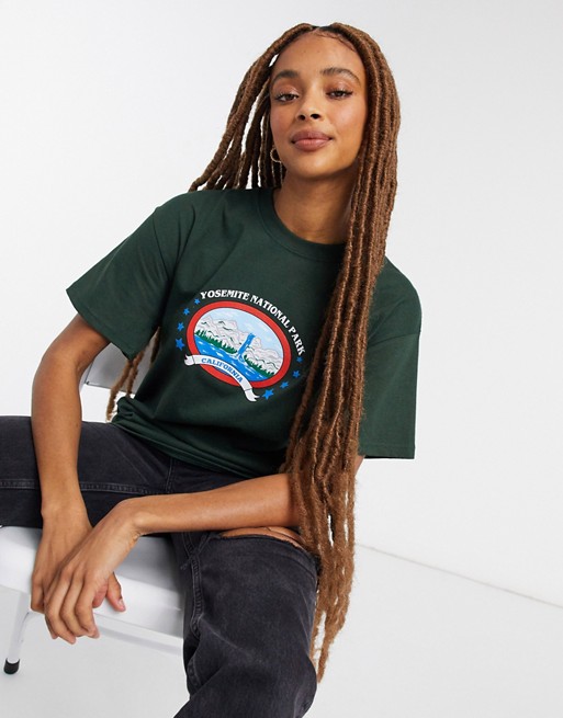 Daisy Street relaxed t-shirt with yosemite print