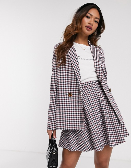 Daisy Street relaxed tailored blazer in check co-ord