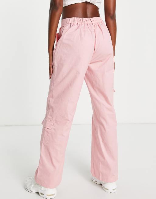 Daisy Street relaxed Y2K cargo trousers in baby pink, 2 of 4