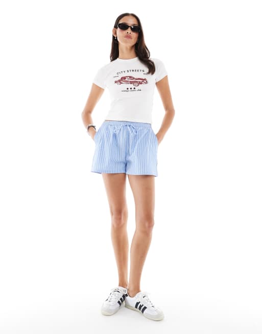 Daisy Street retro city streets graphic baby tee in white, 3 of 4