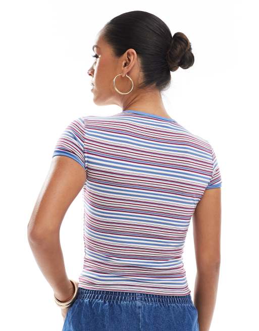 Daisy Street retro stripes baby tee, 4 of 4