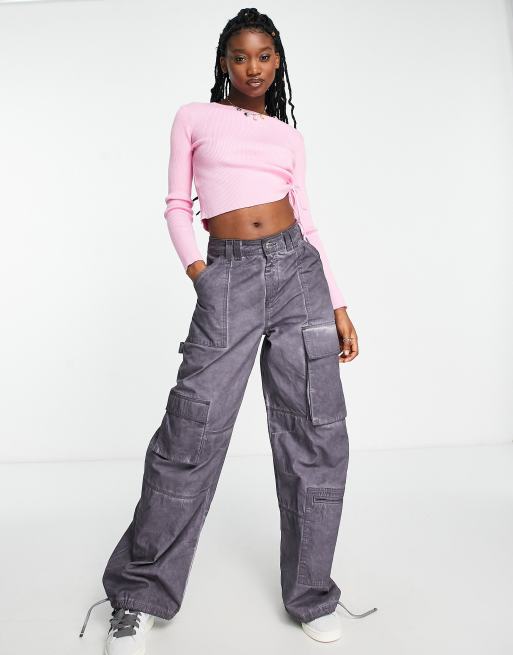 Daisy Street, Y2K Strappy Butterfly Crop Top, Pink