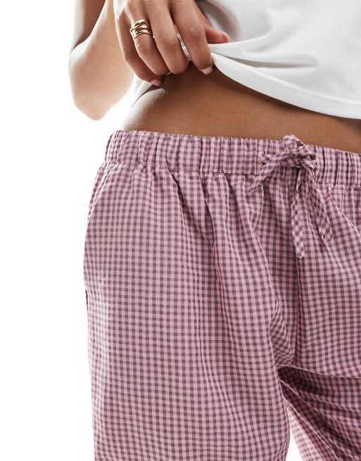 Daisy Street – Rosa, ginghamrutig pyjamas med topp och byxor, 3 av 5