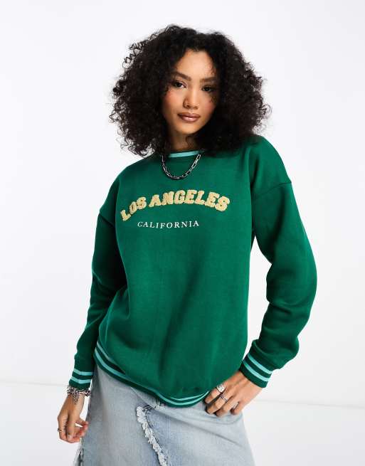 Daisy Street - Ruimvallend sweatshirt met varsity 'LA'-print, 2 van 4