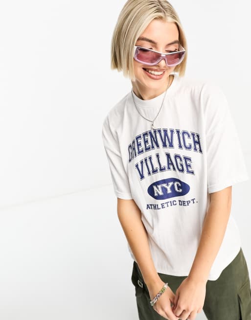 Daisy Street - Ruimvallend T-shirt met grafische print in collegestijl