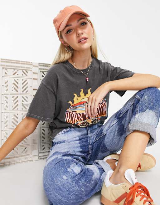 Daisy Street - Ruimvallend T-shirt met grunge-print, 3 van 4