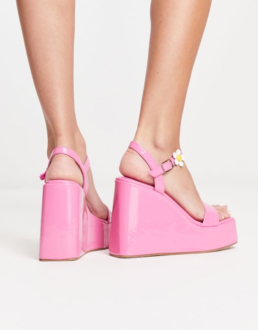 Daisy Street - Sandalen met sleehakken in roze, 2 van 4