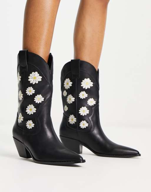 Daisy Street - Santiags à motif pâquerette - Noir, 2 de 4