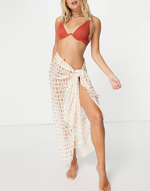 Daisy Street sarong in shell print
