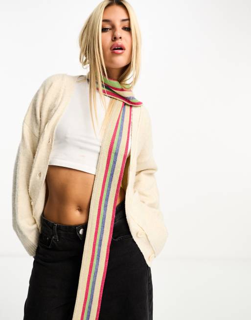Daisy Street - Sciarpa sottile in maglia a righe multicolore