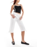 [Daisy Street] Daisy Street seam detail capri pants in white 10 WHITE