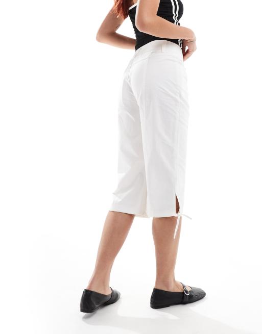 Daisy Street seam detail capri pants in white, 3 of 5