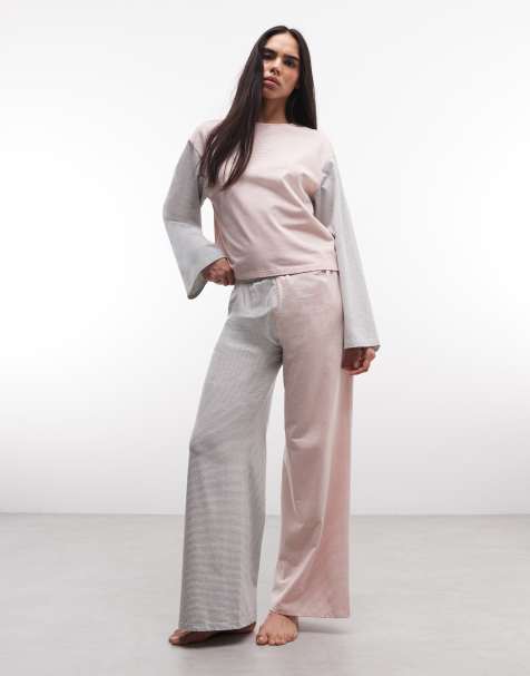 Daisy Street set pigiama con camicia e pantaloni in righe multicolore rosa - view 1