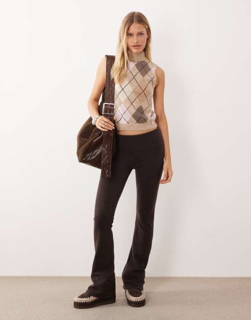 Daisy Street sleeveless knit vest with argyle graphic in natural, 2 of 4
