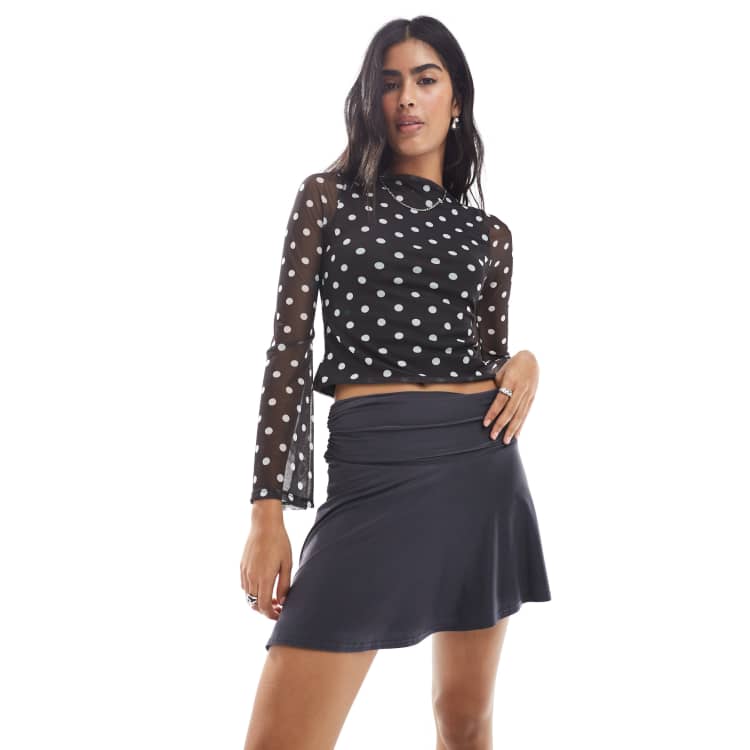Daisy Street slinky jersey ruched asymmetric mini skirt in