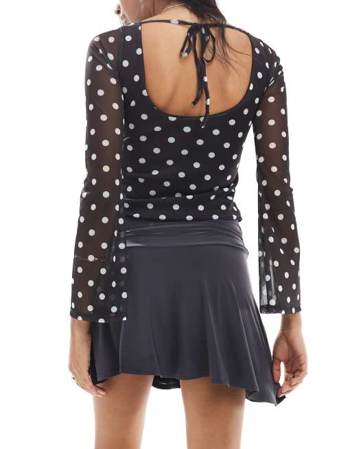Daisy Street slinky jersey ruched asymmetric mini skirt in grey, 2 of 5