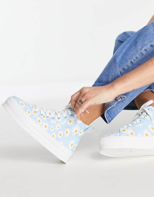 Daisy Street - Sneakers med høje kanter og marguerit-print - Kun hos ASOS