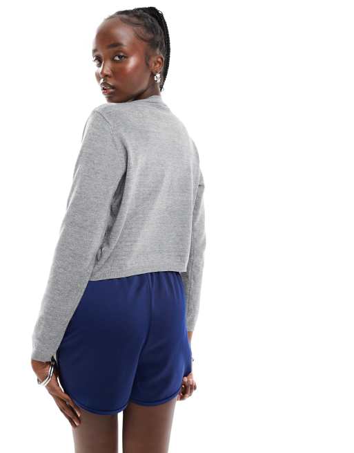 Daisy Street soft touch knit cardigan in grey marle, 4 of 4