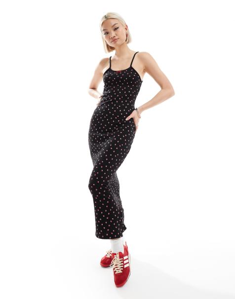 Daisy Street - Sort cami-maxikjole i hulstrik med print - view 1
