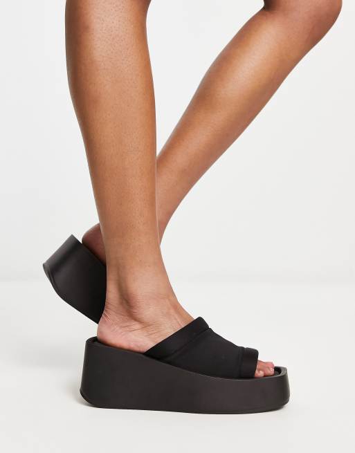 Daisy Street - Sorte sandaler med chunky sål