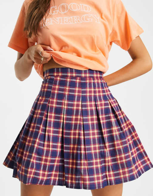 Daisy Street – Spódnica mini w stylu tenisowym w kratę retro