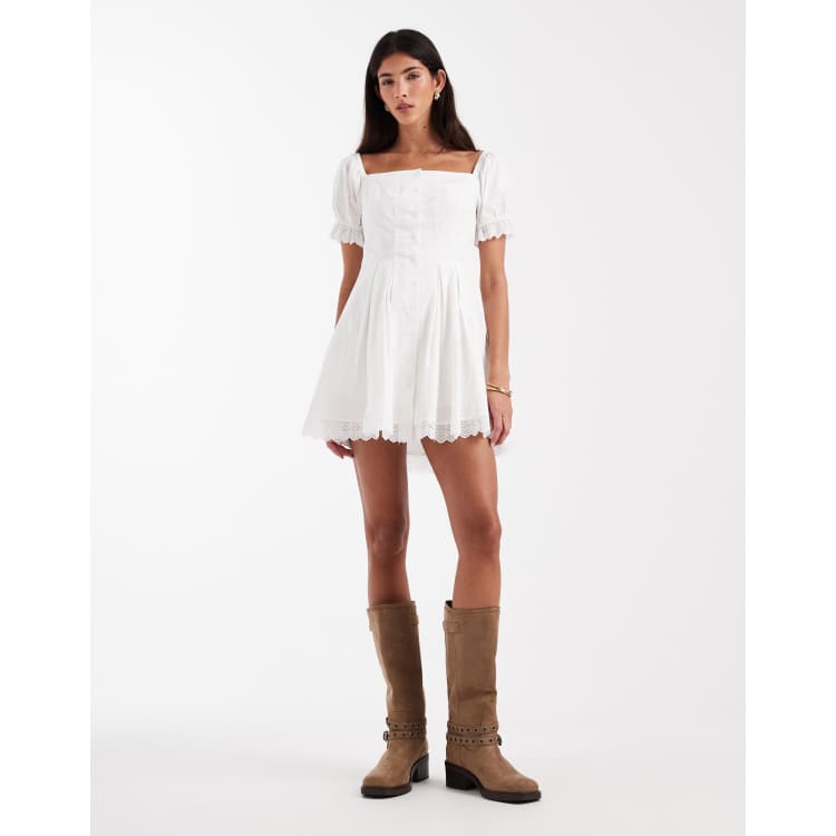 daisy broderie lace-up corset dress Daisy Lace Corset Dress See Through Prom Dress in Floor Lenght ARD2812