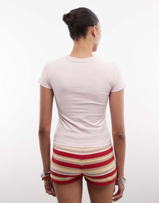 Daisy Street sriracha graphic baby tee in pink, 4 of 4