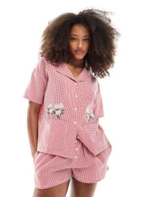 Daisy Street - Sæt med broderier og gingham-tern - view 1