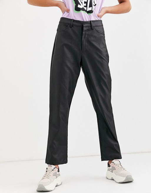 Daisy Street straight leg trousers in faux leather