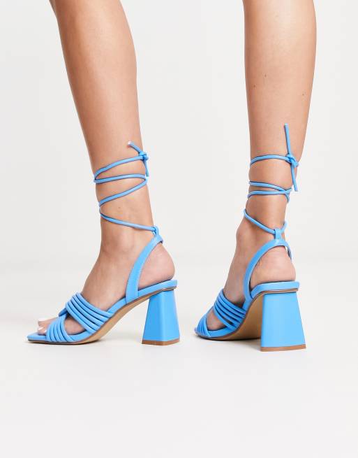 Daisy Street strappy heeled sandals in blue